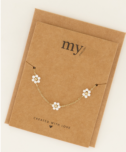 My Armband met bloemen van parels