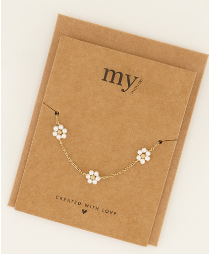 [MY001] My Armband met bloemen van parels